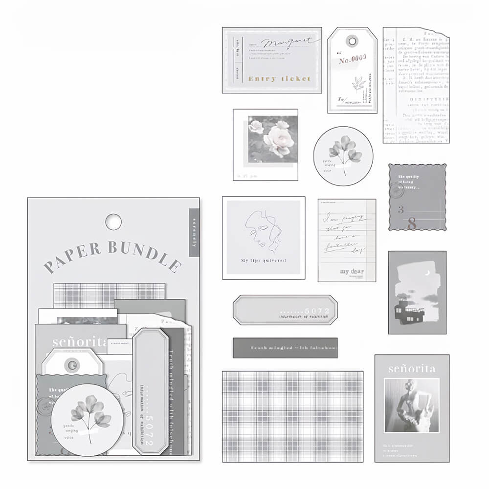 samolepky mind wave kolekce paper bundle - gray 2